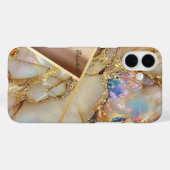 Kleurrijke marmeren textuur, goud glitter geometri Case-Mate iPhone case (Achterkant (horizontaal))