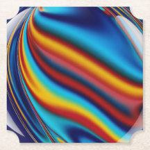 Kleurrijke marmeren ticketvorm papier coaster