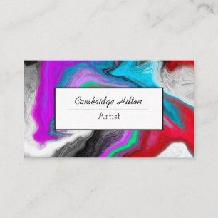 Kleurrijke Marmeren Vloeistof Kunst   Visitekaartje