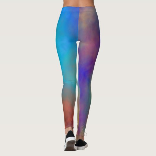 Kleurrijke marmeren wolken leggings (Achterkant)