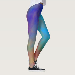Kleurrijke marmeren wolken leggings