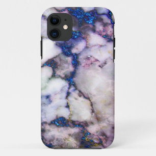 Kleurrijke marmersteen met blauw strooisel Case-Mate iPhone case