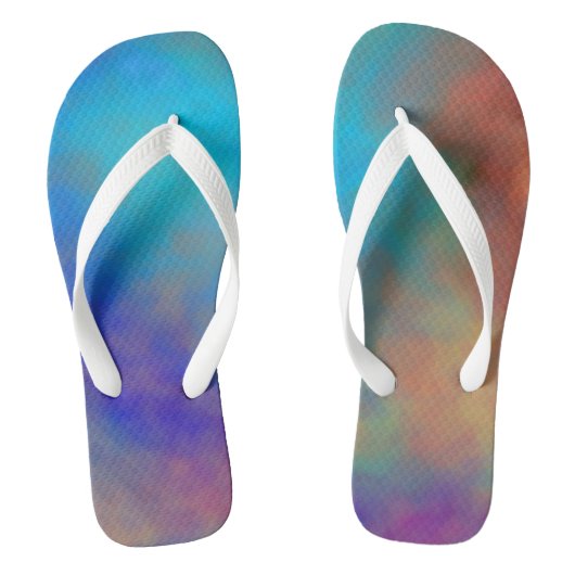 Kleurrijke Marmerwolken Teenslippers (Voetbed)