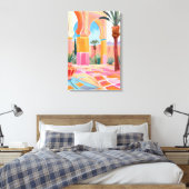 Kleurrijke Marokkaanse binnenplaats Art Print (Insitu (Slaapkamer))