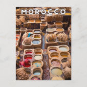 Kleurrijke Marokkaanse Fes Medina lederen leerlooi Briefkaart (Voorkant)