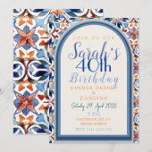 Kleurrijke Marokkaanse Geometrische Tegel Verjaard Kaart (Voorkant / Achterkant)