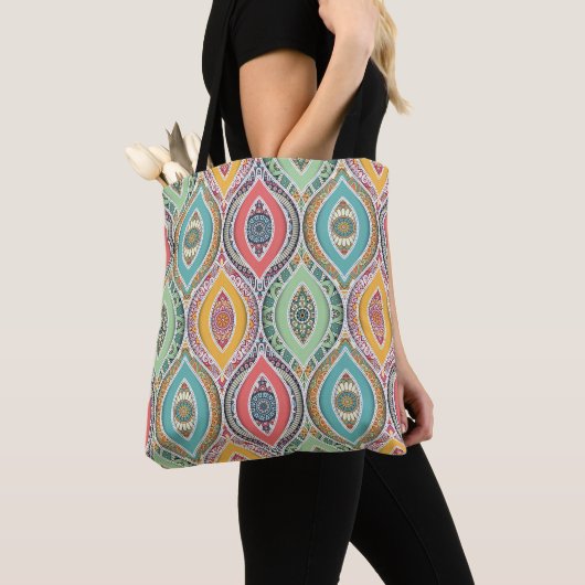 Kleurrijke Marokkaanse mandala Tote Bag (Dichtbij)