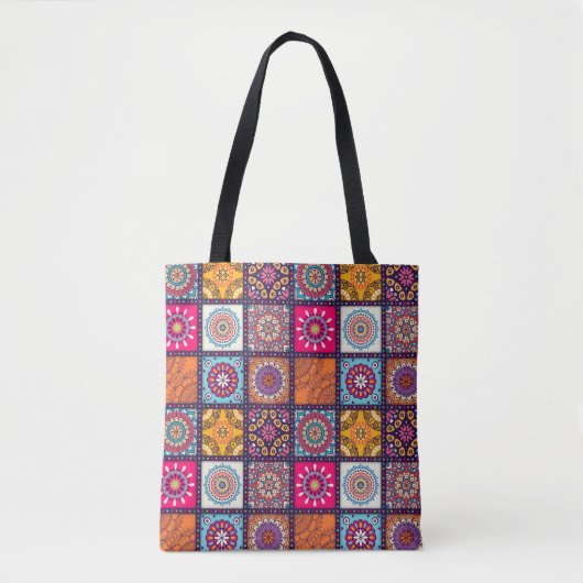 Kleurrijke Marokkaanse mandala Tote Bag (Voorkant)
