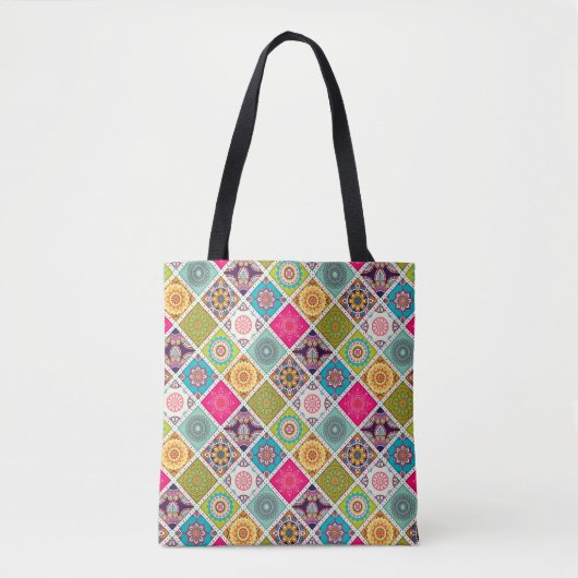 Kleurrijke Marokkaanse mandala Tote Bag (Voorkant)