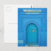 Kleurrijke Marokkaanse Noord-Medina Blauwe Oude St Briefkaart (Voorkant / Achterkant)