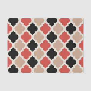 Kleurrijke Marokkaanse Quatrefoil Lattice Patroon Tissuepapier