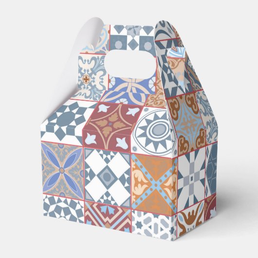 Kleurrijke Marokkaanse tegel Bedankdoosjes (Voorkant Zijde)