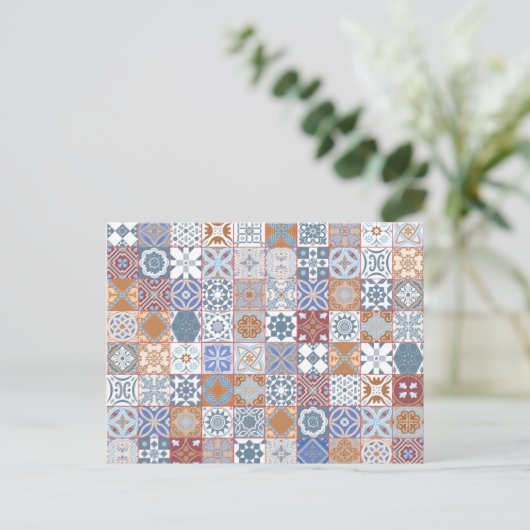 Kleurrijke Marokkaanse tegel Briefkaart (Staand voorkant)