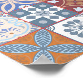 Kleurrijke Marokkaanse tegel Poster (Hoek)