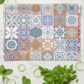 Kleurrijke Marokkaanse tegel Theedoek (Gevouwen)