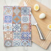 Kleurrijke Marokkaanse tegel Theedoek (Quarter Fold)