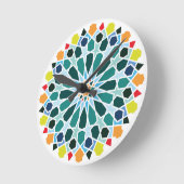 Kleurrijke Marokkaanse tegels Wandklok (Hoek)