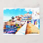 Kleurrijke Marokko Reizen Waterverf Briefkaart (Voorkant)