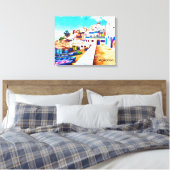 Kleurrijke Marokko Reizen Waterverf Canvas Afdruk (Insitu (Slaapkamer))