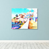 Kleurrijke Marokko Reizen Waterverf Canvas Afdruk (Insitu (Houten vloer))