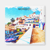 Kleurrijke Marokko Reizen Waterverf Magneet (Voorkant)