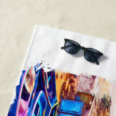 Kleurrijke Marokko Reizen Waterverf Strandlaken (In situ)