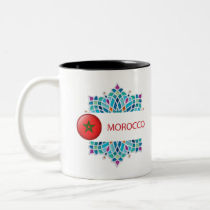 Kleurrijke Marokko Souvenir Tweekleurige Koffiemok