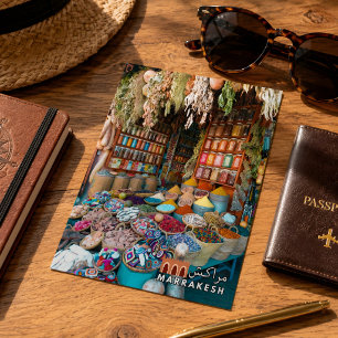 Kleurrijke Marrakech Medina Kruiden Winkel Briefkaart