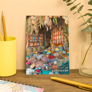 Kleurrijke Marrakech Medina Spices Shop Briefkaart