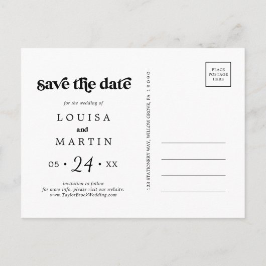 Kleurrijke marry kleine kerst bespaar de datum feestdagenkaart (Achterkant)