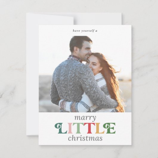 Kleurrijke marry kleine kerst bespaar de datum feestdagenkaart (Voorkant)