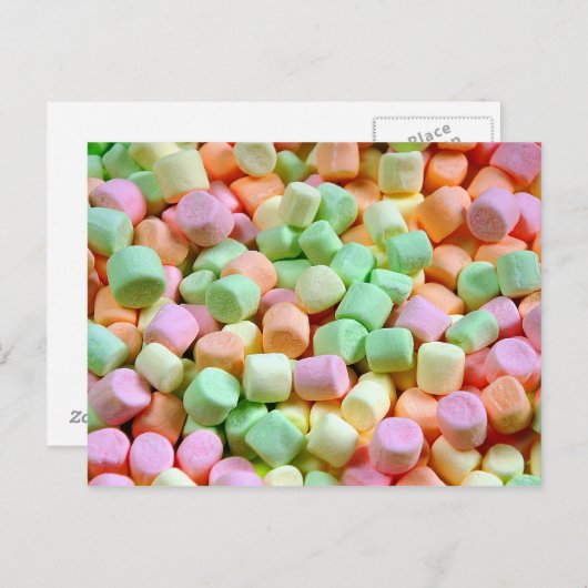 Kleurrijke marshmallows briefkaart (Voorkant / Achterkant)