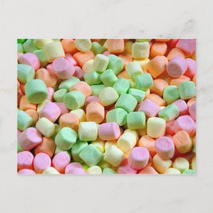 Kleurrijke marshmallows briefkaart