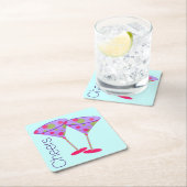 Kleurrijke Martini glazen partypapier Onderzetters (Insitu)