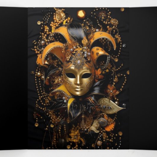 Kleurrijke Masquerade Party uitnodiging (Binnenkant midden)