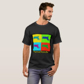 Kleurrijke Massachusetts Art Map Oversized T-shirt (Voorkant volledig)