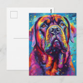 Kleurrijke Mastiff Briefkaart (Voorkant / Achterkant)