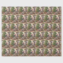 Kleurrijke Mastiff Kerst Inpakpapier