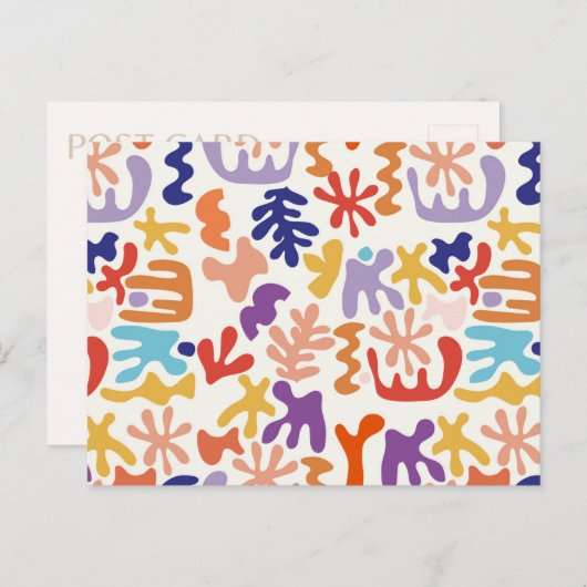 Kleurrijke Matisse Abstract Patterned Briefkaart (Voorkant / Achterkant)