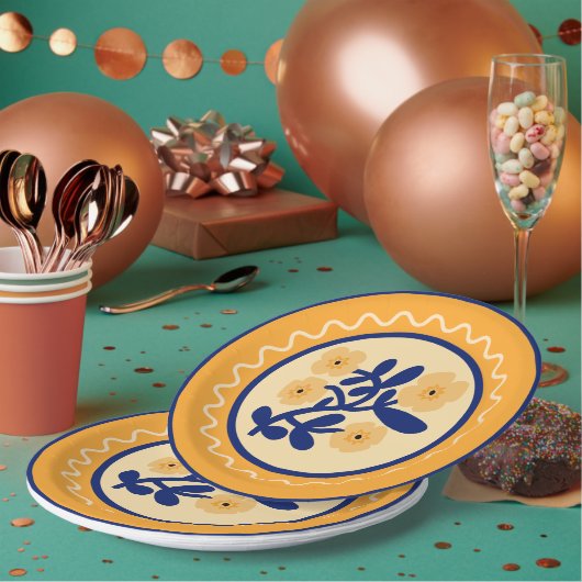 Kleurrijke Matisse Abstracte Floral Artsy Papieren Bordje (Multi)