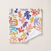 Kleurrijke Matisse Patroon Abstracte Botanische Vo Bad Handdoek (Wasdoekje)