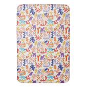 Kleurrijke Matisse Patroon Abstracte Botanische Vo Badmat (Voorkant Verticaal)