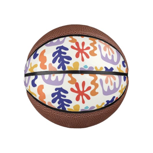 Kleurrijke Matisse Patroon Abstracte Botanische Vo Basketbal (Voorkant)