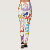 Kleurrijke Matisse Patroon Abstracte Botanische Vo Leggings (Achterkant)
