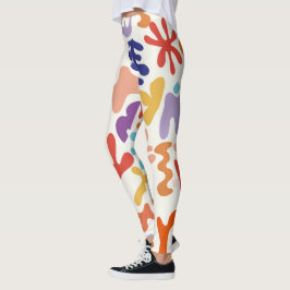 Kleurrijke Matisse Patroon Abstracte Botanische Vo Leggings