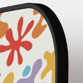 Kleurrijke Matisse Patroon Abstracte Botanische Vo Pickleball Paddle (Links Detail)