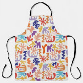 Kleurrijke Matisse Patroon Abstracte Botanische Vo Schort (Voorkant)