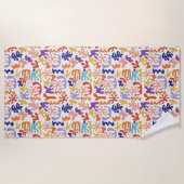 Kleurrijke Matisse Patroon Abstracte Botanische Vo Strandlaken (Voorkant)