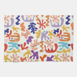 Kleurrijke Matisse Patroon Abstracte Botanische Vo Theedoek