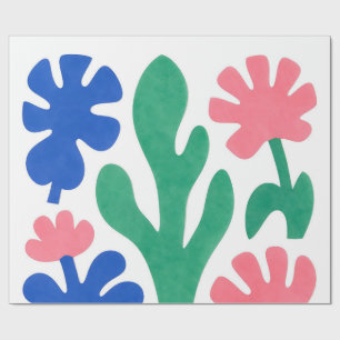 Kleurrijke Matisse-stijl bloem-uitsnijdingen Cadeaupapier